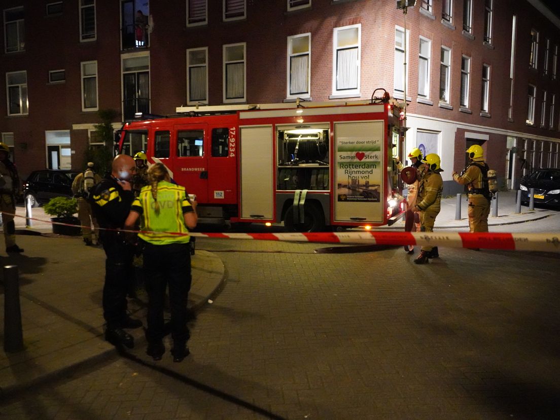 De afgezette omgeving van de Jagthuisstraat in Rotterdam (Bron: Media TV - Video Duivestein)