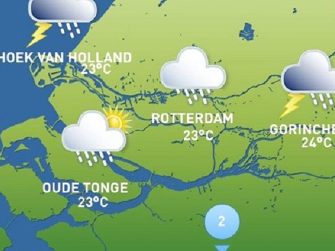 De weerkaart van woensdag 17 augustus