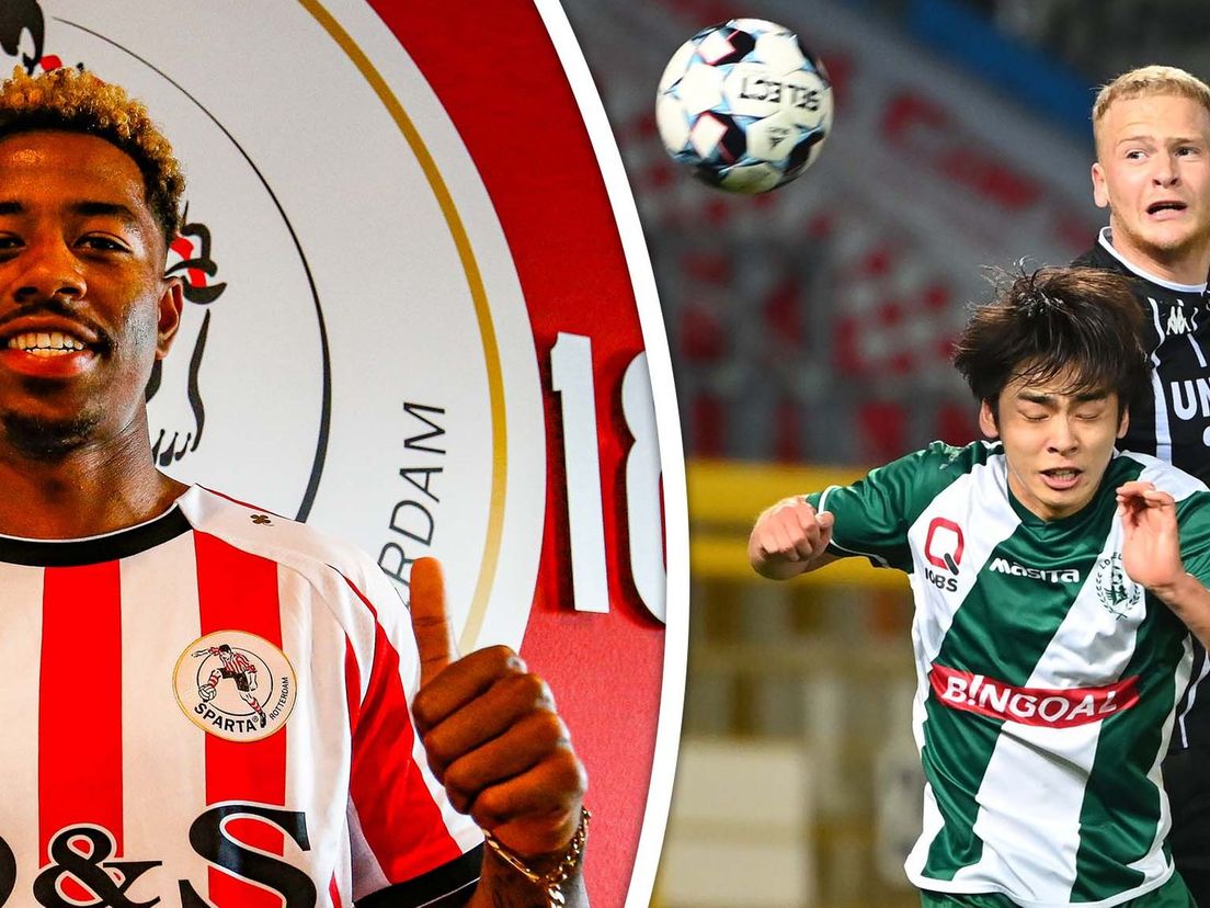 Van links naar rechts: de nieuwe Sparta-spelers Jason Lokilo en Koki Saito
