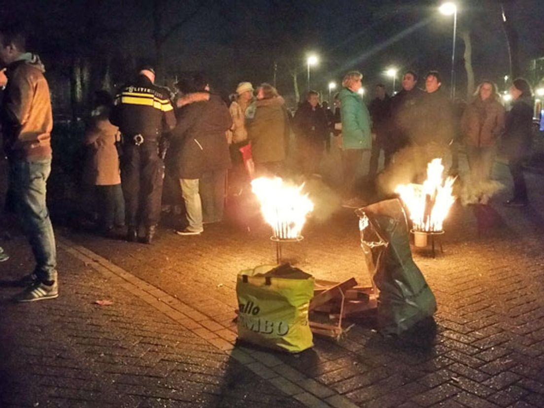 Het protest in Hoogvliet.