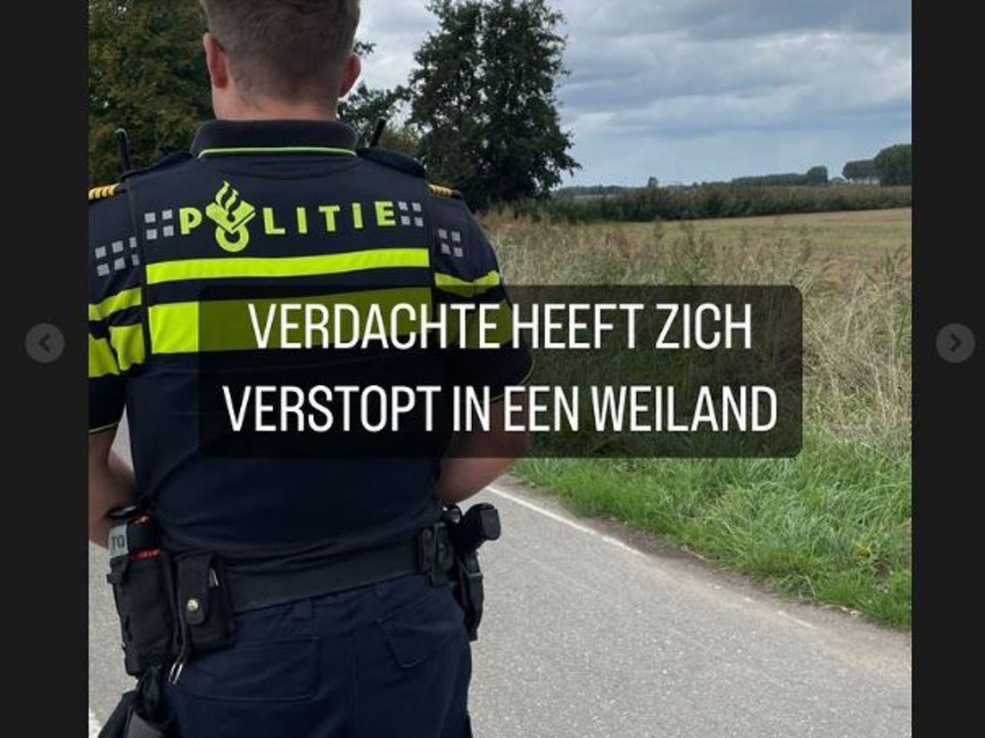 Dordrecht police have arrested a man who fled to a meadow