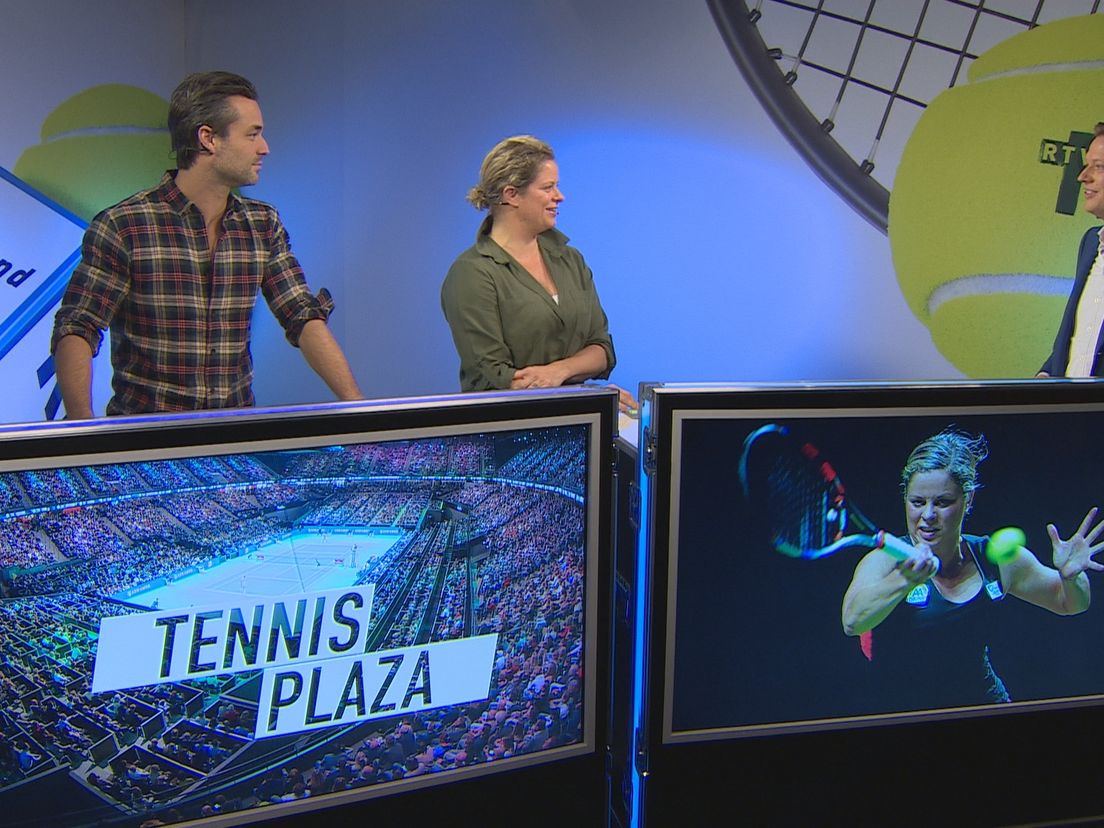 Tennis Plaza Aflevering 4: Jan Kooijman, Kim Clijsters en presentator Etienne Verhoeff
