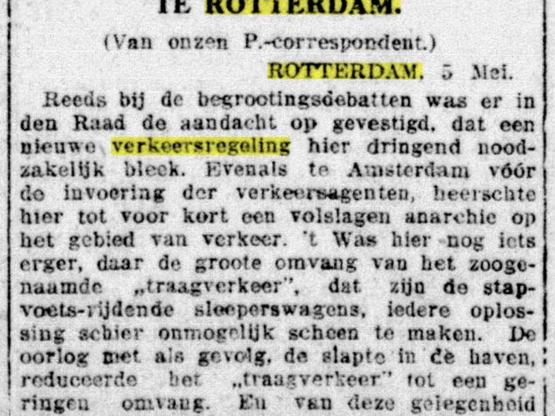 Artikel in De Telegraaf van 6 mei 1917