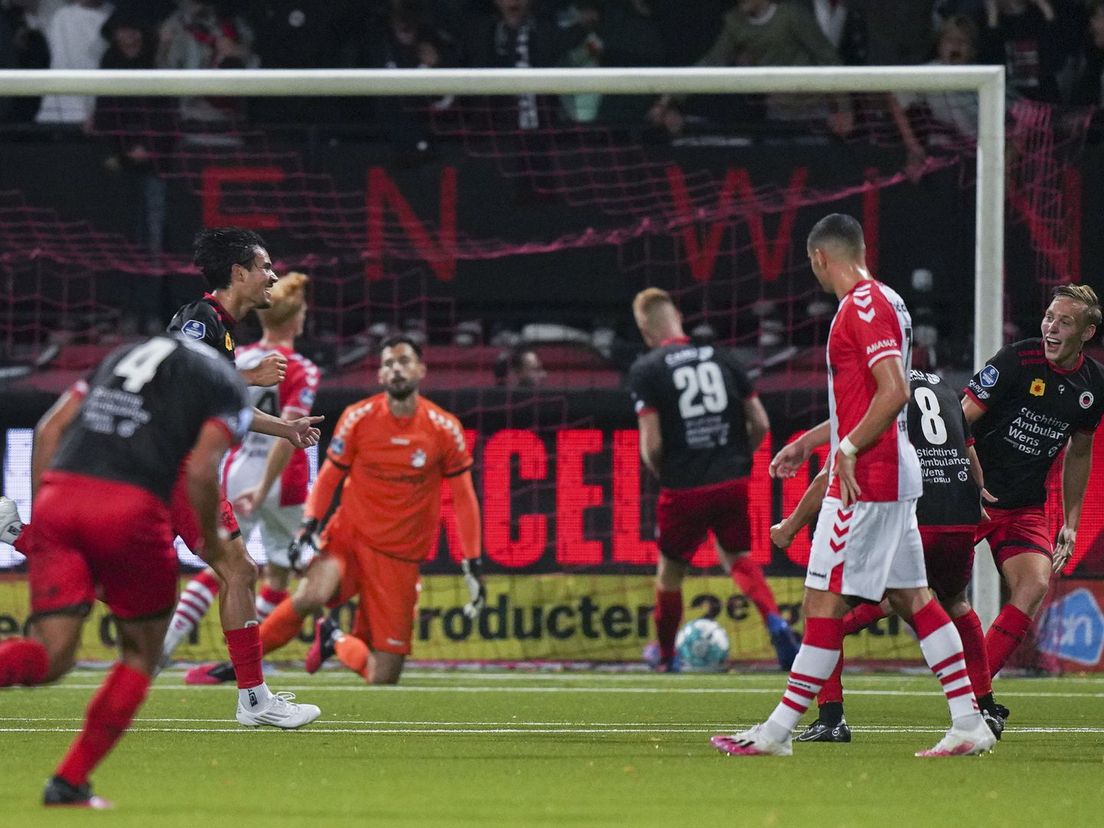 Excelsior kwam rond het uur op 1-1 tegen FC Emmen door een treffer van Nathan Tjoe-A-On