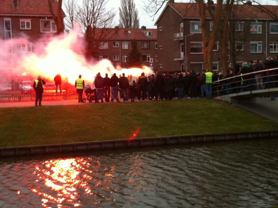 Aan het eind van de tocht werd er vuurwerk afgestoken