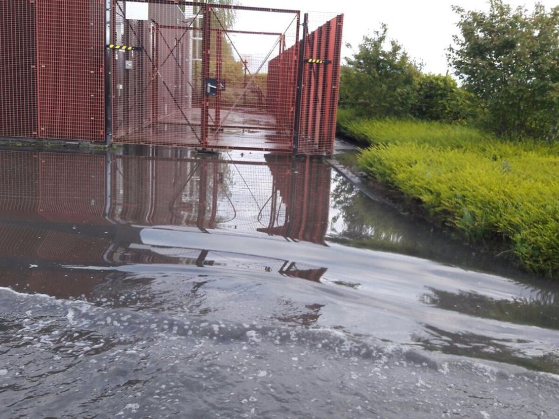 Leidingbreuk bij gemaal Nesselande.