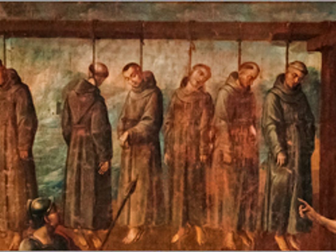 Beeld van de in 1572 opgehangen priesters
