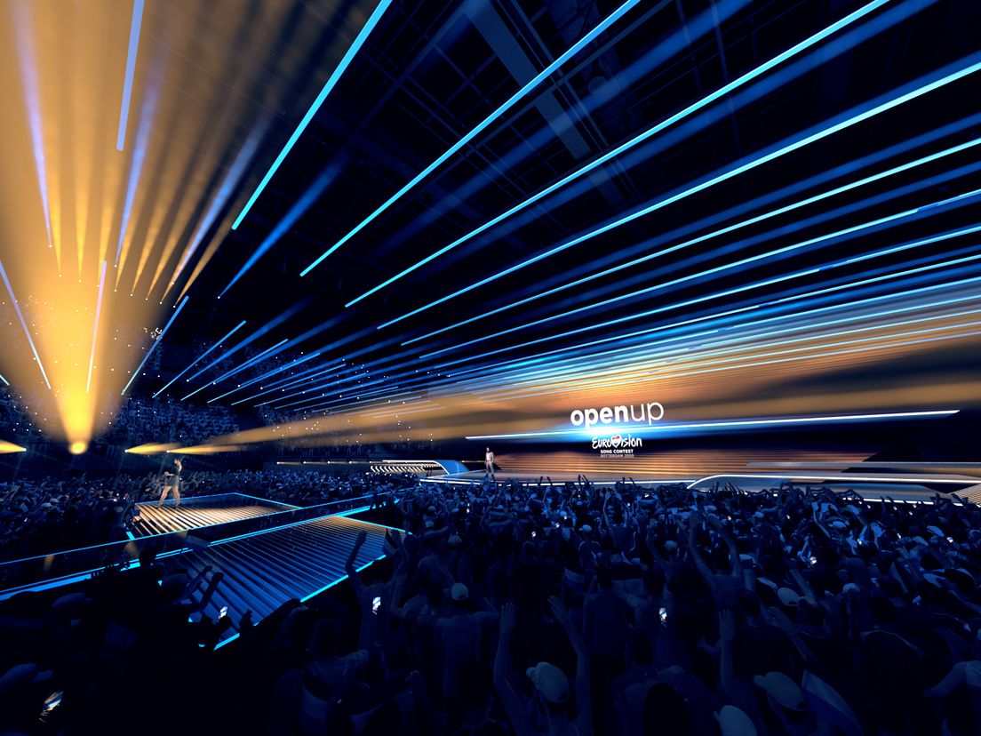 Hét decor van het Eurovisie Songfestival 2020 in Rotterdam Ahoy