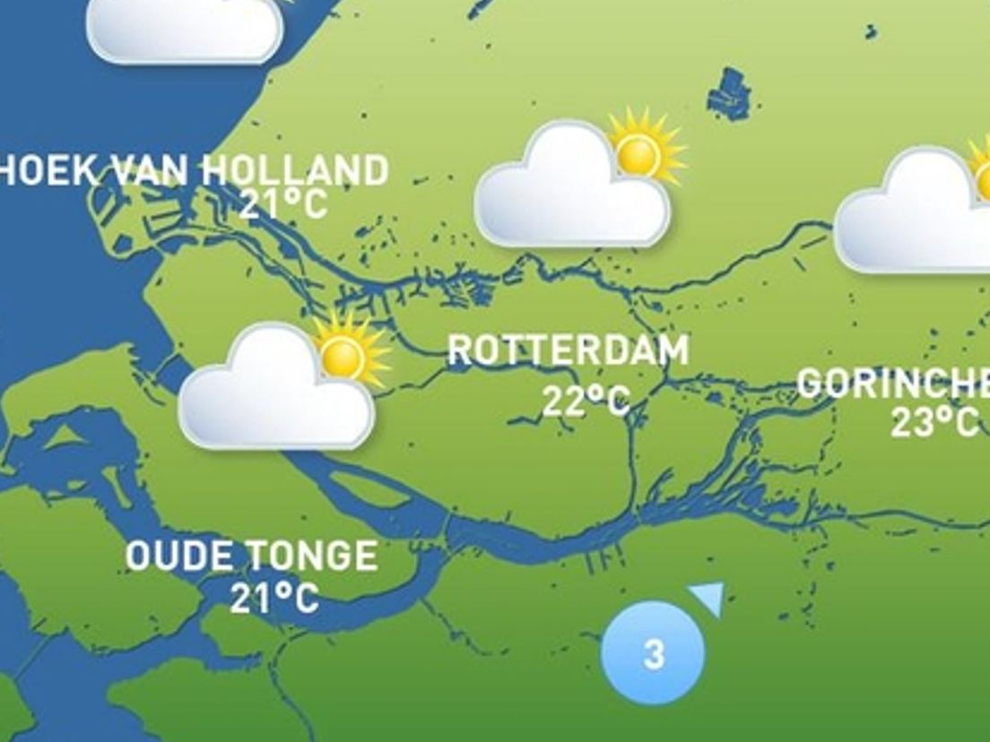 Weerkaart zaterdag 2 juli