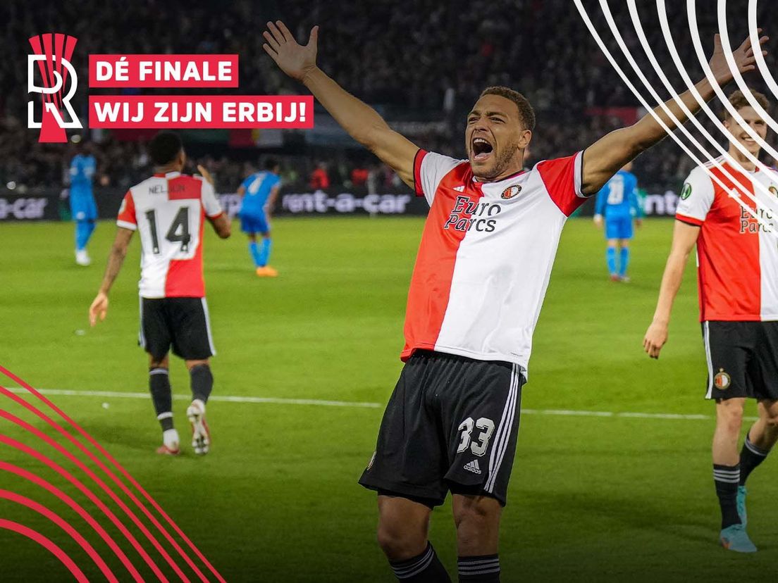 Cyriel Dessers viert zijn winnende goal voor Feyenoord tegen Olympique Marseille