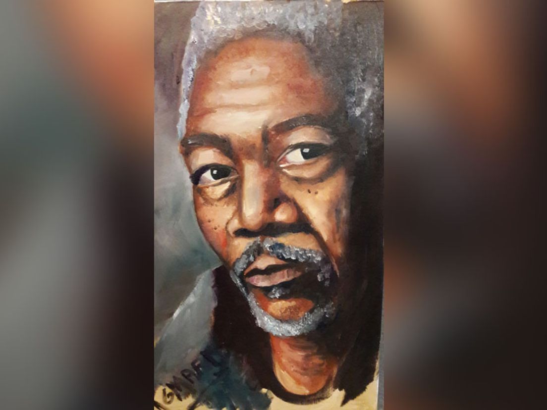 Dirki schilderde zaterdag Morgan Freeman