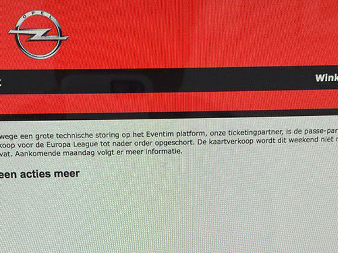De verkoop van de kaarten is gestopt (Foto via Twitter: @janpeterbouter)