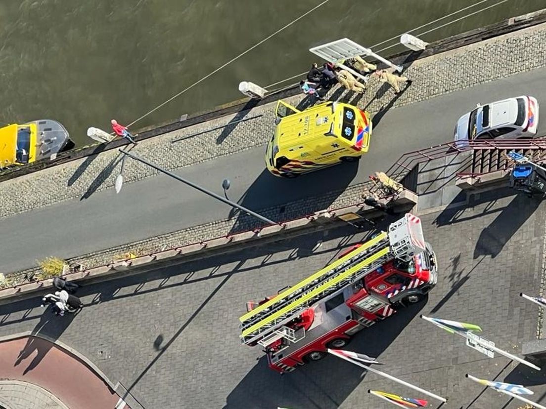 The emergency services intervened to rescue a man who fell in the Nieuwe Maas.