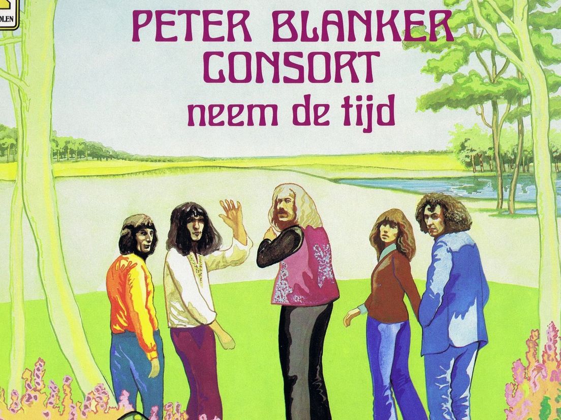 Peter Blanker met het (eerste) Peter Blanker Consort, op de hoes van een lp uit 1974.