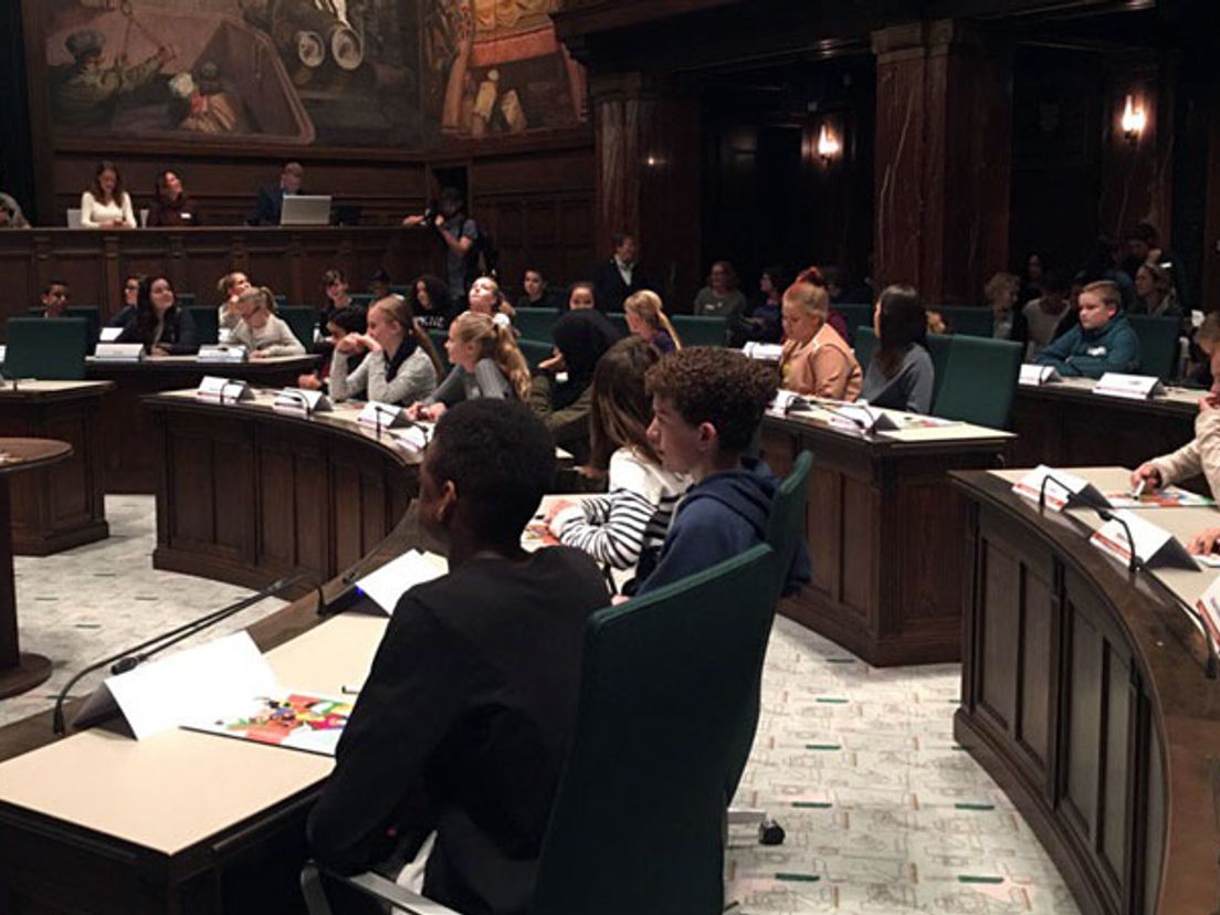 Het Rotterdamse Stadsdictee in het stadhuis