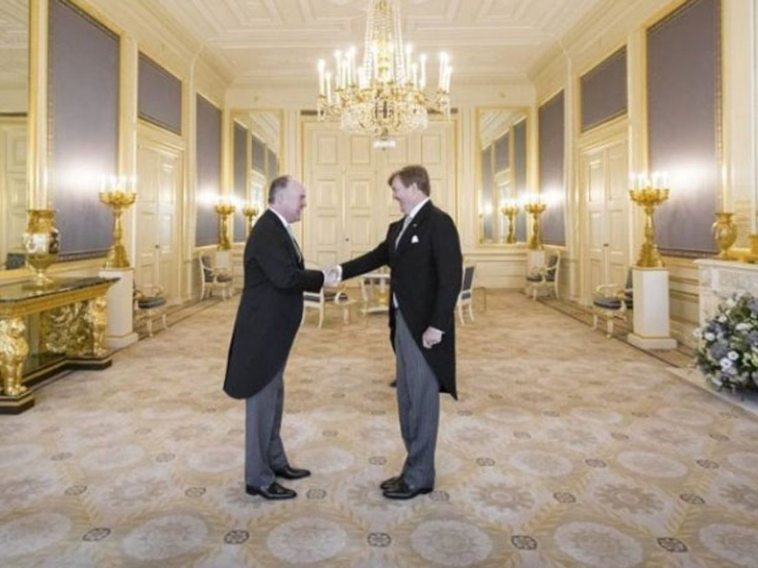 Koning Willem-Alexander en Arno Brok half februari.