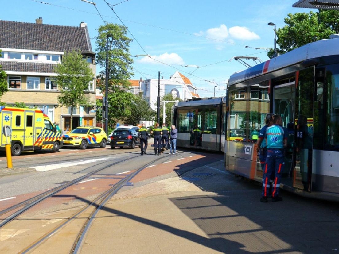De ontspoorde tram op de Kleiweg