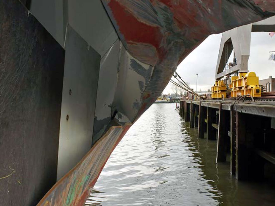 De schade aan de Atlantic Jupiter. Foto Onderzoeksraad