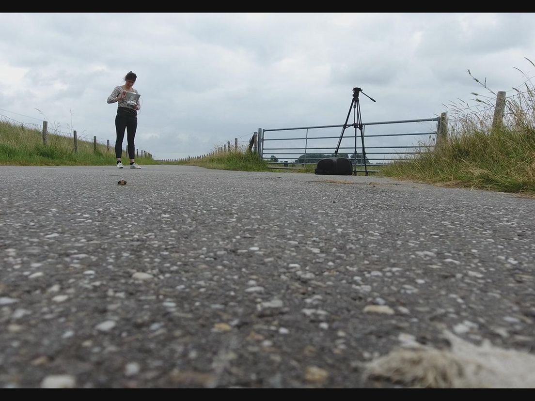 RTV Rijnmond-verslaggever Esther maakte beelden met een drone voor het tv-verslag