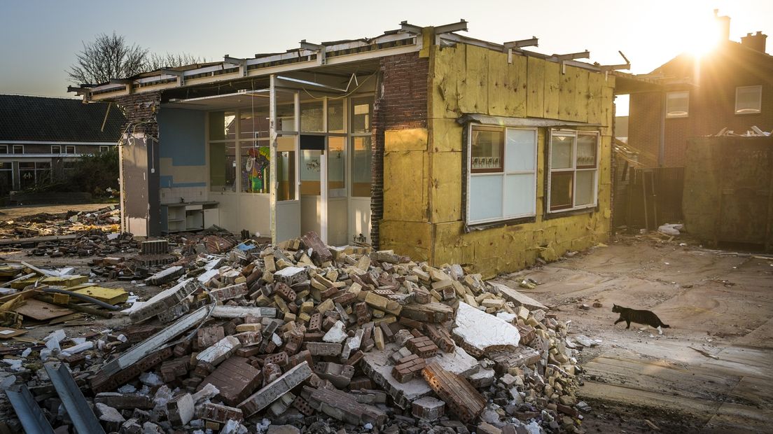 De openbare basisschool Prinses Beatrix in Loppersum werd in 2017 gesloopt omdat die niet aardbevingsbestendig was