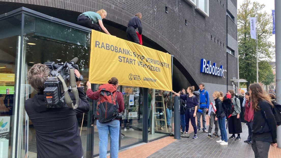 De actie van Extinction Rebellon in Nijmegen.