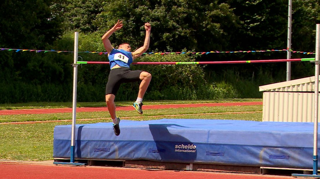 Jeffrey Rijkhals in actie tijdens de Zeeuwse kampioenschappen