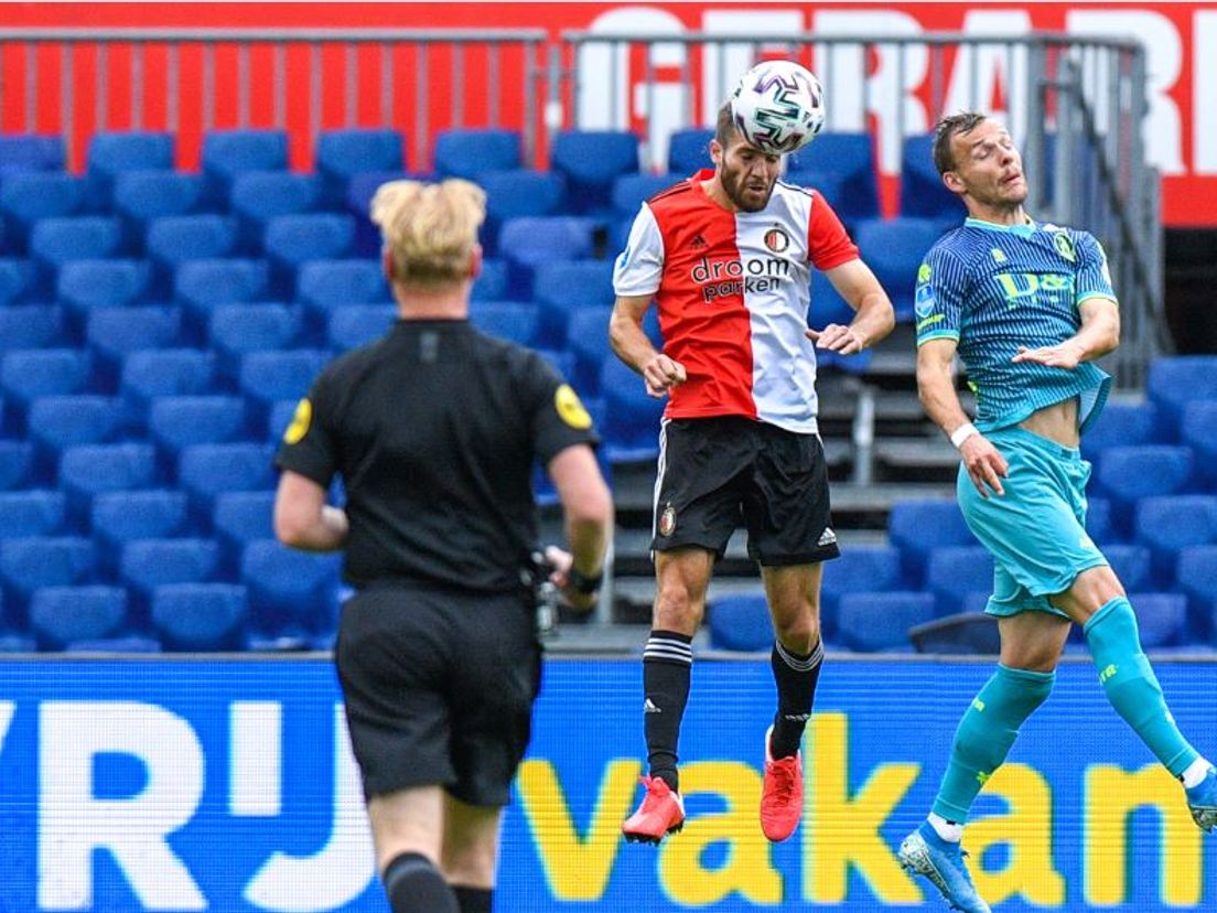 Bart Nieuwkoop en Lennart Thy springen even hoog. (VK Sportphoto - Yannick Verhoeven)