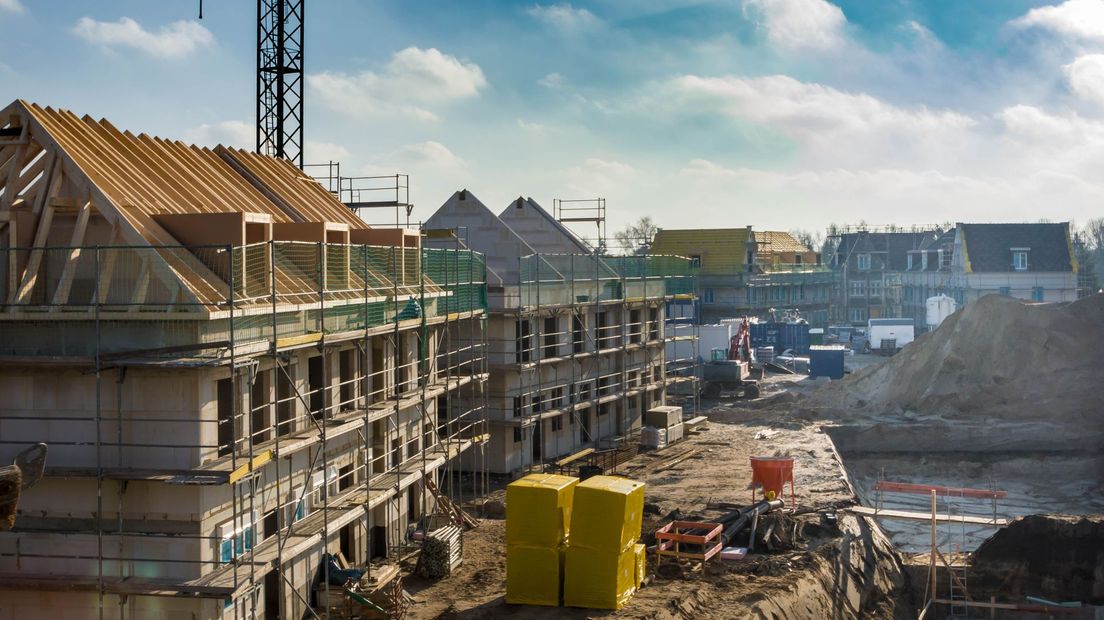 Stockfoto van het bouwen van huizen