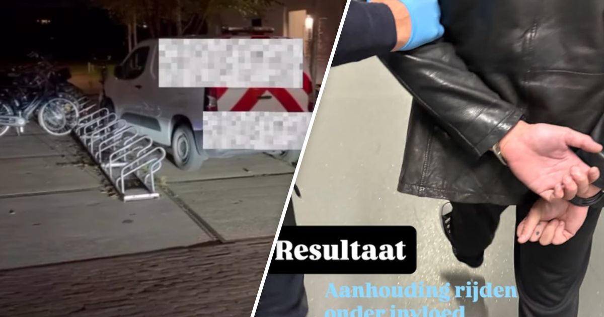 Dronken automobilist rijdt fietenstalling in