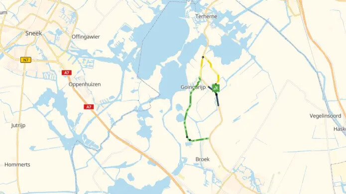Zo zien de afsluiting en de omleiding eruit