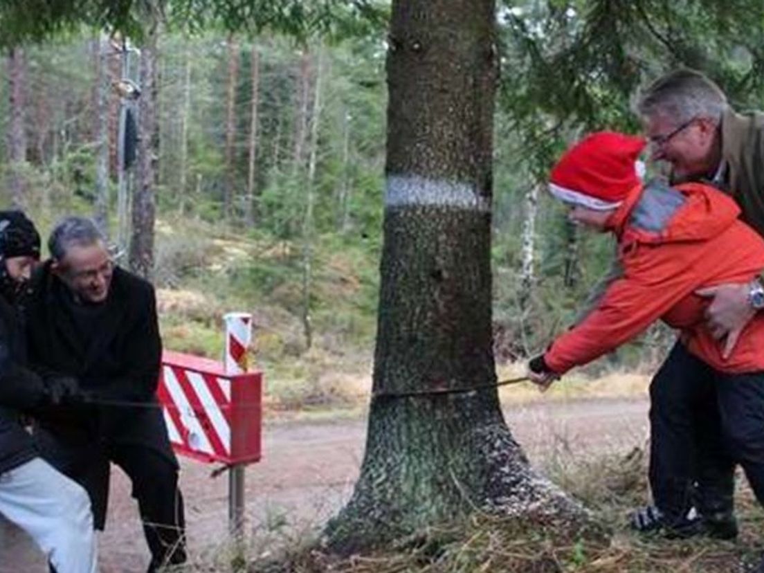 Burgemeester Aboutaleb hakt in Noorwegen de kerstboom voor Rotterdam om (2011)