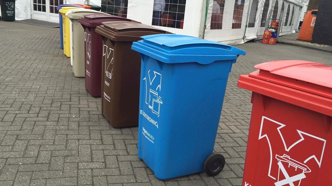 Verschillende afvalcontainers