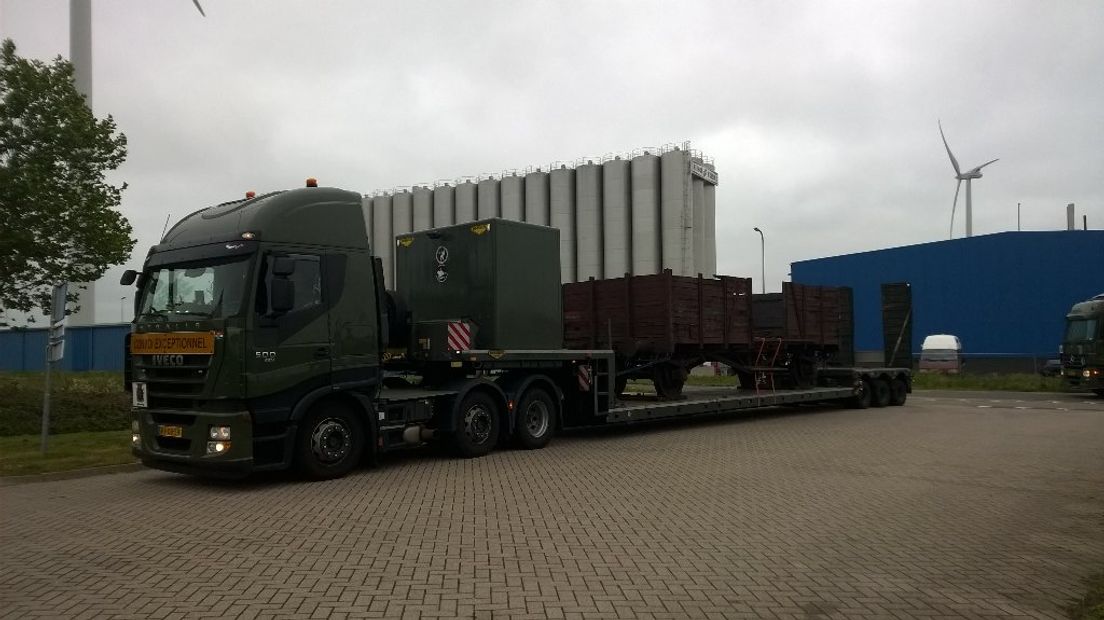Een wagon komt aan in Coevorden (Rechten: Frits Emmelkamp/RTV Drenthe)