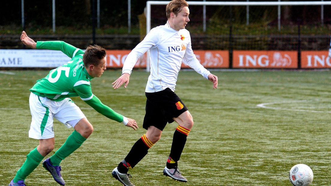 Jorrit Kunst kon als invaller het verschil niet maken, hier in actie tegen HSC'21 archief