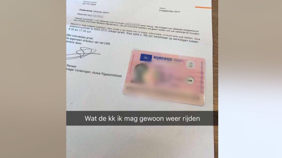 Door dit Snapchat-bericht viel de jongen door de mand.