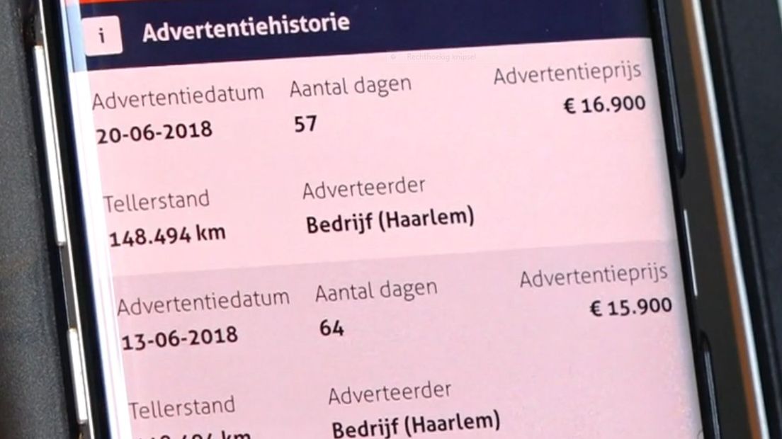 De auto van de advertentie blijkt in Haarlem te staan (Rechten: Jasmijn Wijnbergen/RTV Drenthe)