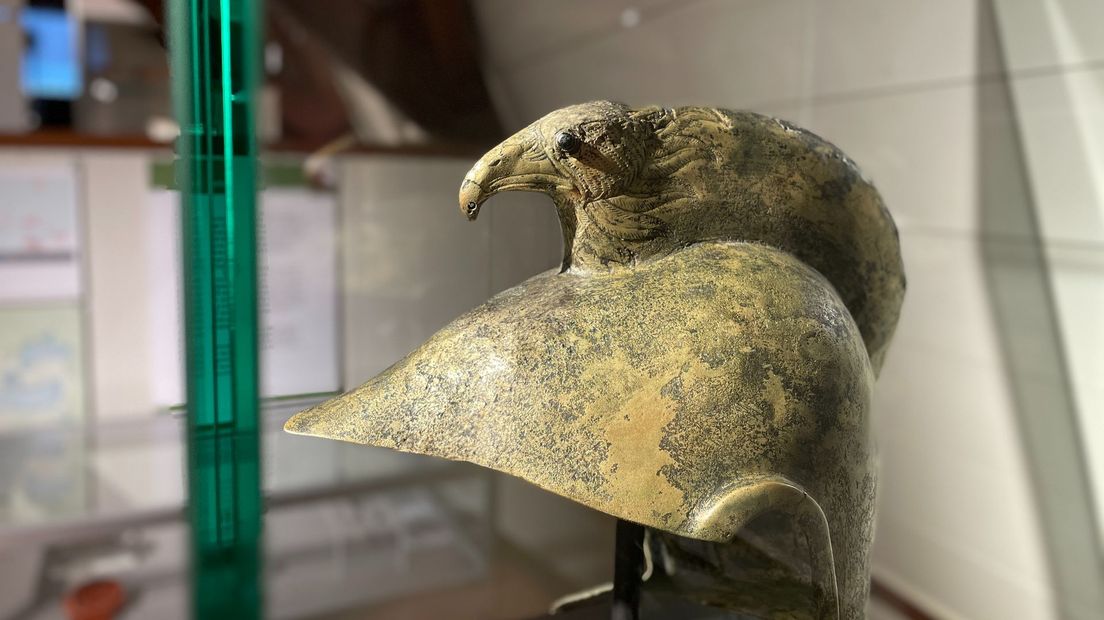 Tentoongesteld in het Stadsmuseum Woerden: de helm uit 200 tot 300 na Christus