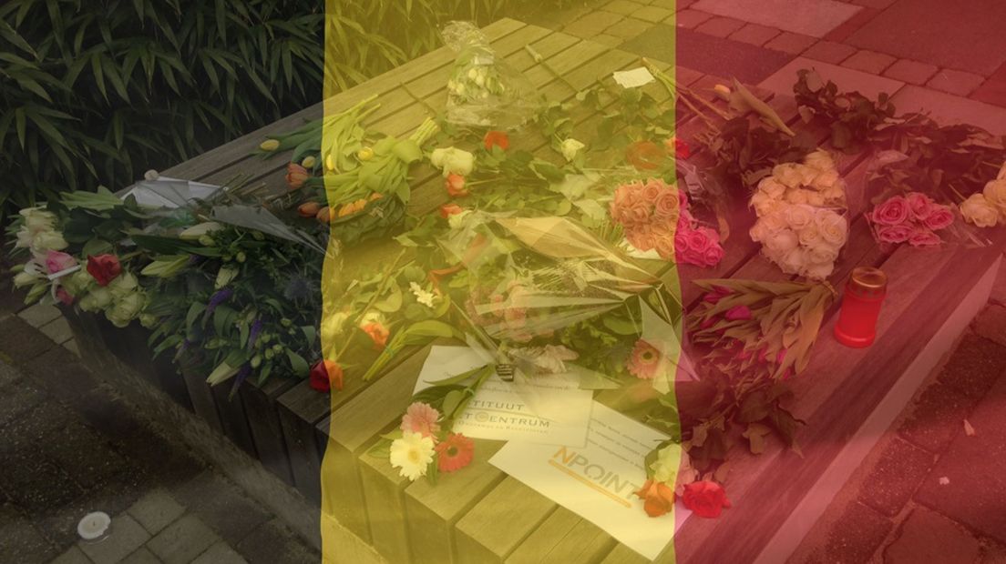 Bloemen bij de ambassade van België