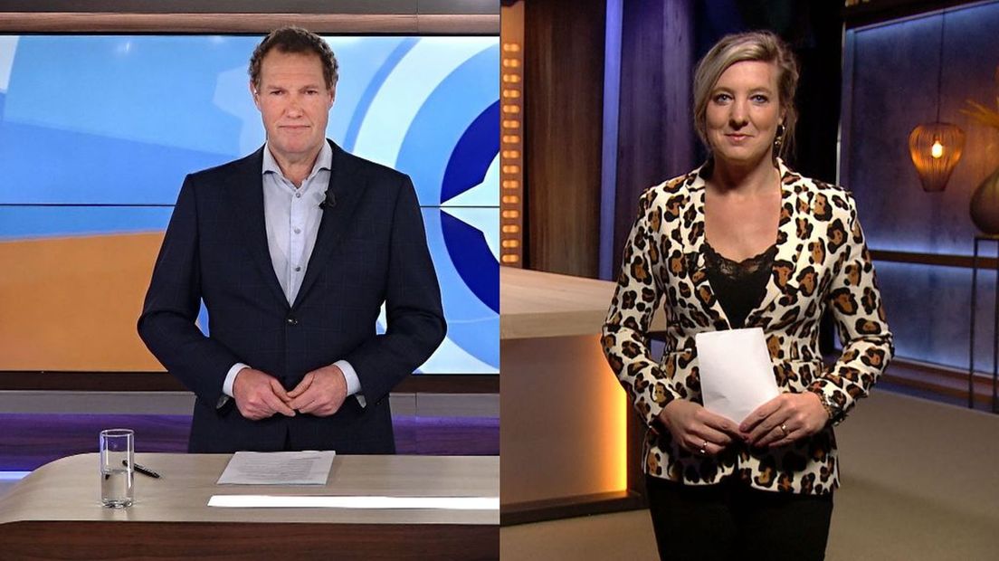 Presentatoren Erik van der Pol (Omroep Gelderland) en Sarah de Geest (RTV Oost)