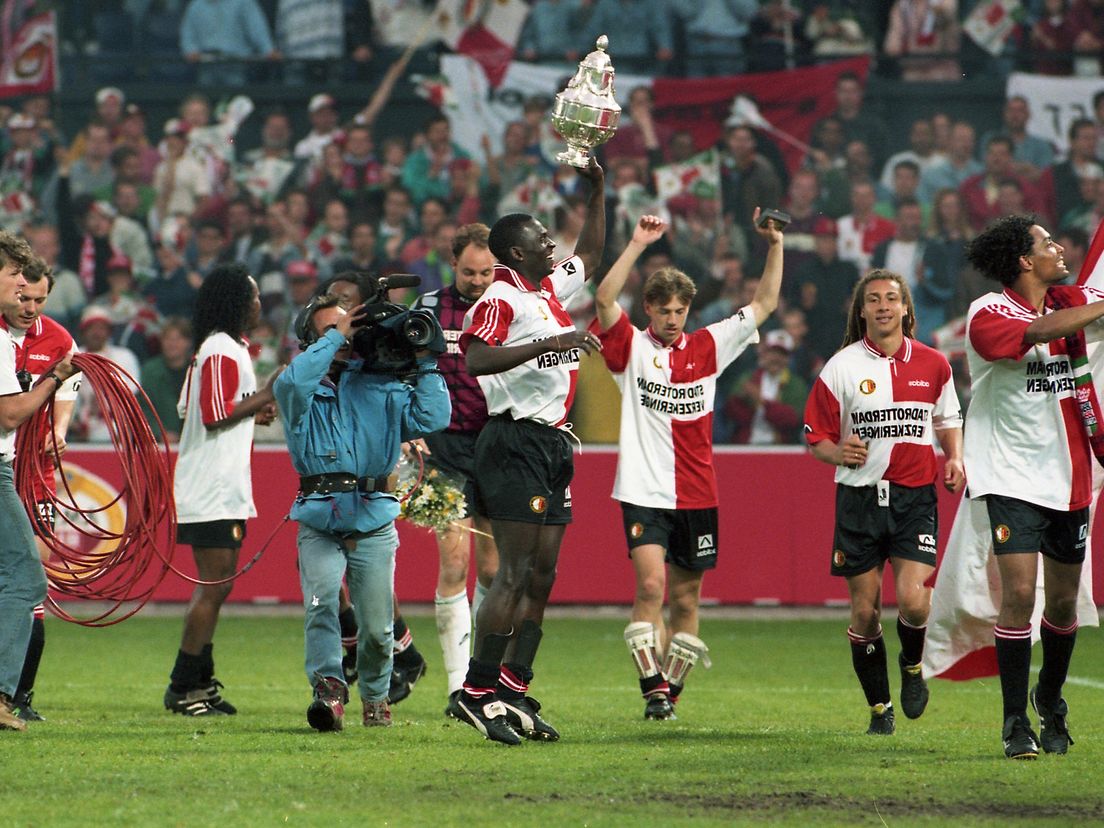 Feyenoord viert de bekerwinst in 1995