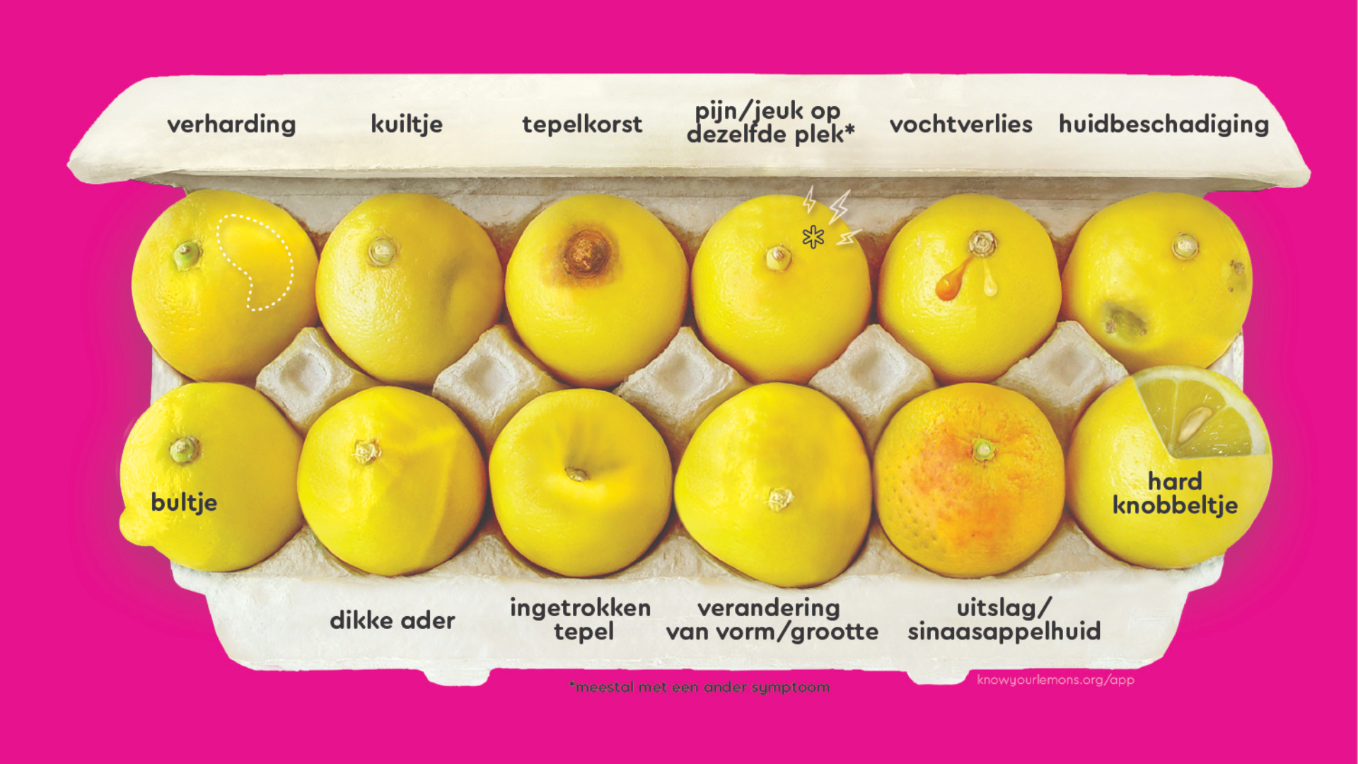 Zo kan borstkanker eruitzien en aanvoelen.