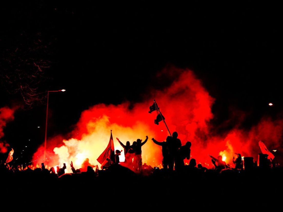 De vreugde na de uitoverwinning op Ajax