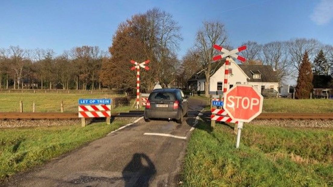 Overweg op Kleuverspad.