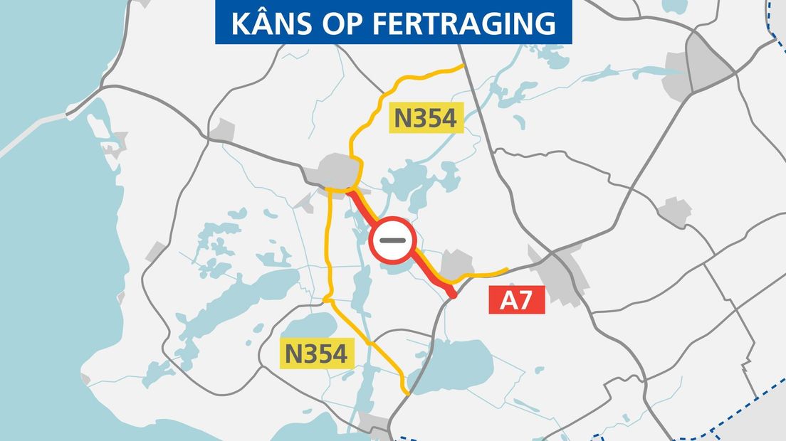 Mensen die deze routes rijden, moeten rekening houden met vertraging