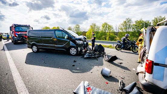 Gewonde bij kettingbotsing op A348