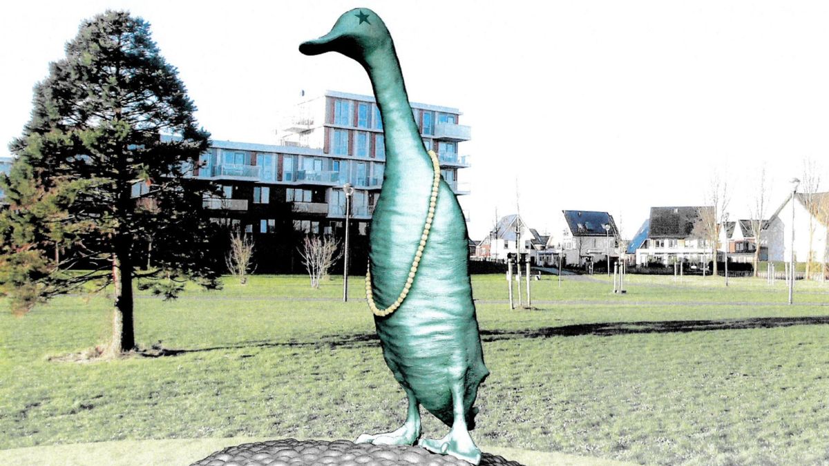 Eend van bijna drie meter hoog komt toch in park te staan: 'Roept depressieve gevoelens op'