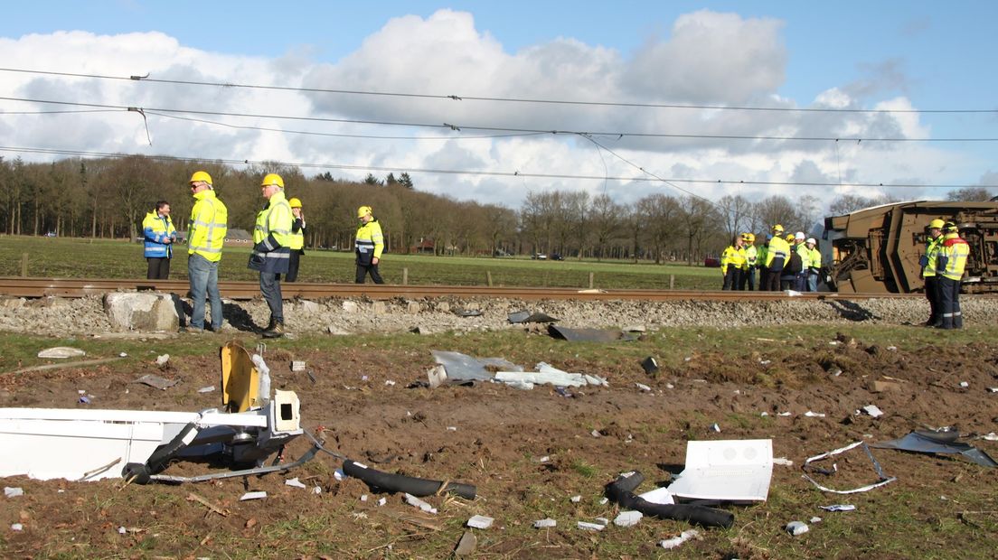 De gekantelde trein bij Dalfsen