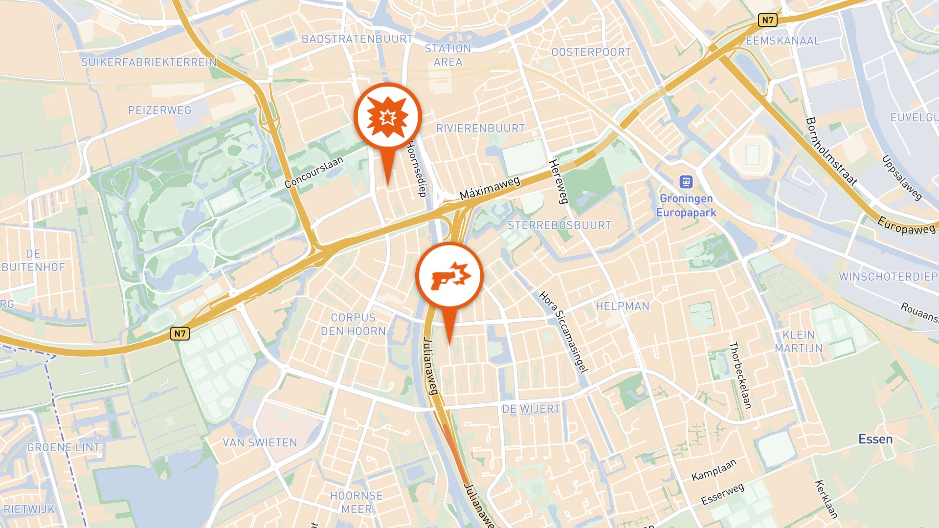 De beschieting in de Multatulistraat en de explosie in de Snelliusstraat waren dicht bij elkaar