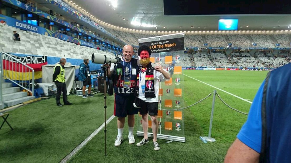 Killian Kuipers op het veld van het Matmut Atlantique stadion in Bordeaux