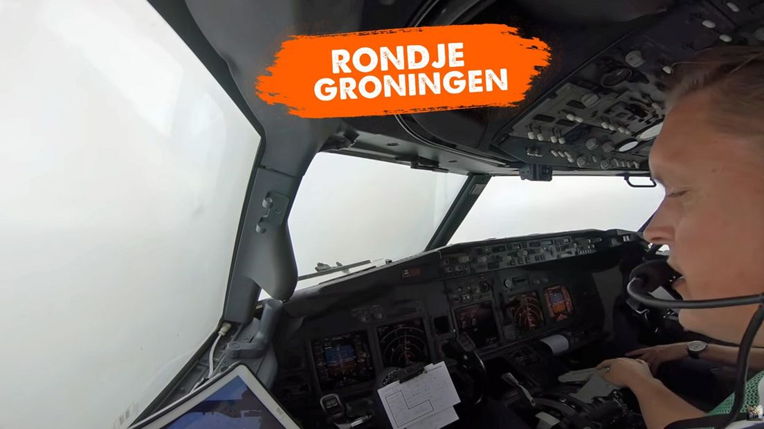 Rondje Groningen vanuit de cockpit van een Boeing 737